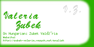 valeria zubek business card